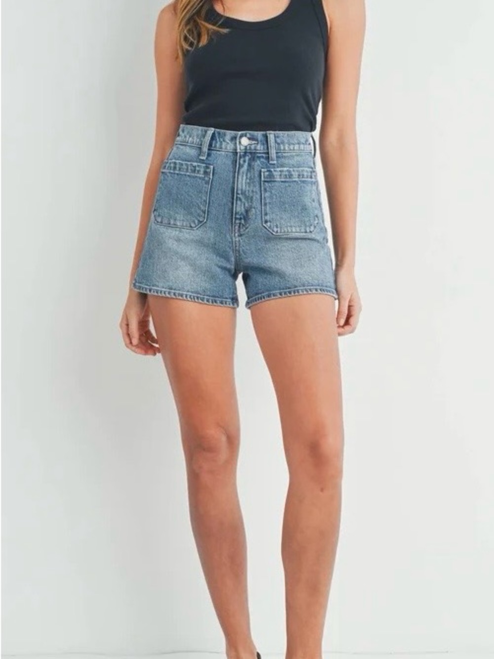 JBD Patch Pocket High-Rise Denim Jean Shorts – Size Large